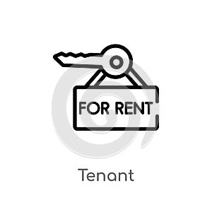 outline tenant vector icon. isolated black simple line element illustration from real estate concept. editable vector stroke