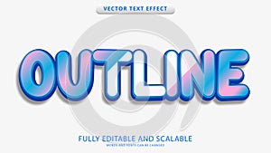 Outline text effect editable eps file