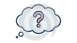 Outline Thought Bubble with Question Mark, Query Icon, vector design Generative AI