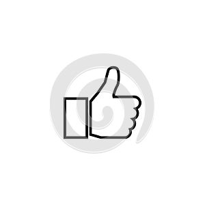 Outline Thumb up Icon isolated on grey background. Line Like symbol for web site design
