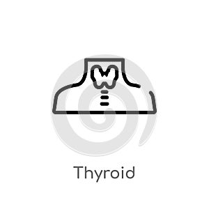 outline thyroid vector icon. isolated black simple line element illustration from human body parts concept. editable vector stroke