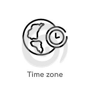 outline time zone vector icon. isolated black simple line element illustration from travel concept. editable vector stroke time