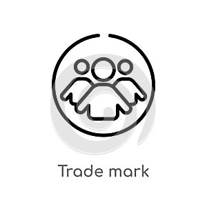outline trade mark vector icon. isolated black simple line element illustration from people concept. editable vector stroke trade