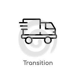 outline transition vector icon. isolated black simple line element illustration from transport concept. editable vector stroke