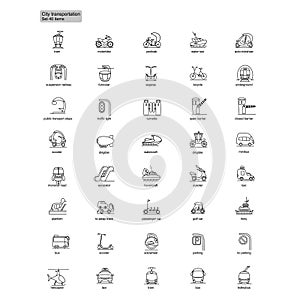 Outline Transportation Icons