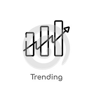 outline trending vector icon. isolated black simple line element illustration from social media marketing concept. editable vector