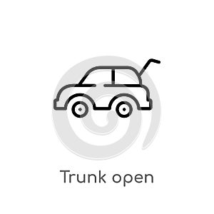 outline trunk open vector icon. isolated black simple line element illustration from gaming concept. editable vector stroke trunk