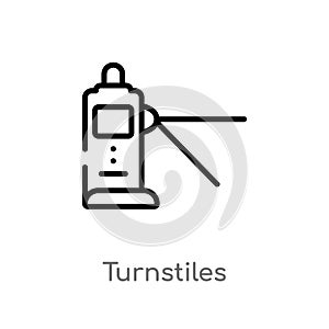 outline turnstiles vector icon. isolated black simple line element illustration from security concept. editable vector stroke