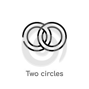outline two circles vector icon. isolated black simple line element illustration from ultimate glyphicons concept. editable vector photo