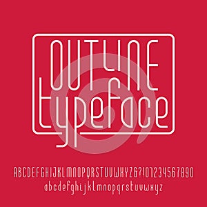 Outline typeface. Modern line alphabet.