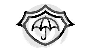 Outline Umbrella Shield Protection Icon, vector design Generative AI