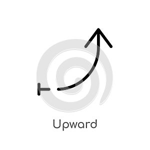 outline upward vector icon. isolated black simple line element illustration from arrows 2 concept. editable vector stroke upward