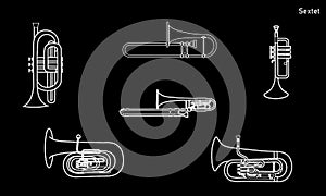 Outline various tube musical instruments as cornet, baritone, euphonium, trumpet and trombone