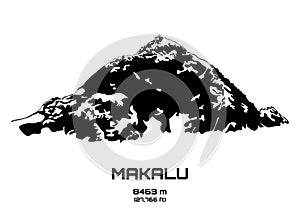 Outline vector illustration of Mt. Makalu photo