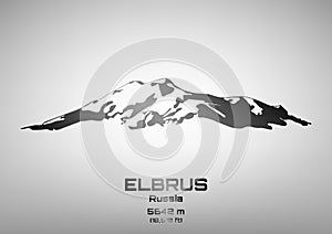 Outline vector illustration of steel Mt. Elbrus