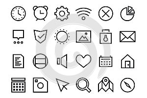 Outline vector UI user interface technology black