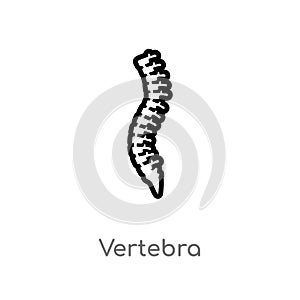outline vertebra vector icon. isolated black simple line element illustration from medical concept. editable vector stroke