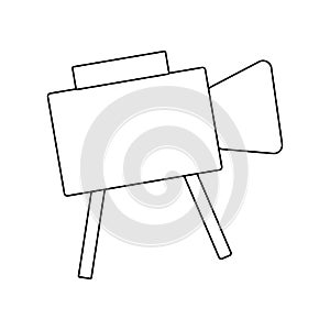 Outline video camera Icon. Recorder symbol. Web button