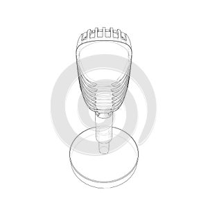 Outline vintage microphone vector