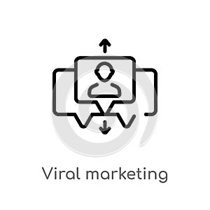 outline viral marketing vector icon. isolated black simple line element illustration from search engine optimization concept.