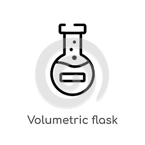 outline volumetric flask vector icon. isolated black simple line element illustration from science concept. editable vector stroke