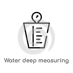 outline water deep measuring vector icon. isolated black simple line element illustration from measurement concept. editable