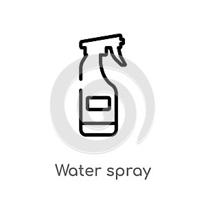 outline water spray vector icon. isolated black simple line element illustration from beauty concept. editable vector stroke water