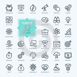 Outline web icon set - start-up project