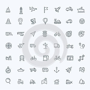 Outline web icons set - navigation