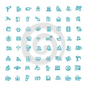 Outline web icons set - Real Estate