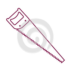 Outline Wood Handsaw Drawing Vector Illustration Graphic