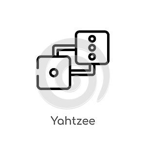 outline yahtzee vector icon. isolated black simple line element illustration from entertainment concept. editable vector stroke