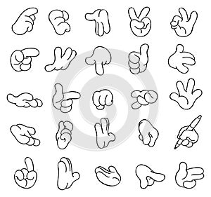 Outlined cartoon hands