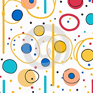 Outlined Circles And Lines And Small Breakouts Vector Background Style