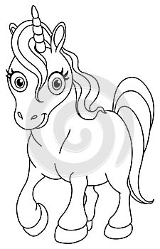 Outlined cute unicorn