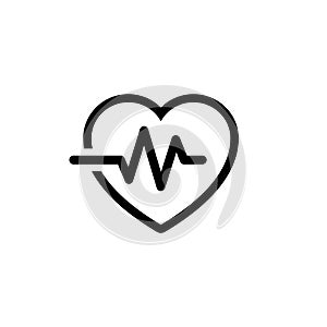 Outlined heartbeat icon vector illustration