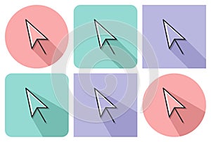 Outlined icon of pointer arrow