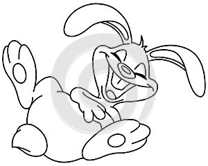 Outlined laughing bunny