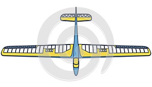 Outlined model glider, subtle airplane