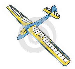 Outlined model glider, subtle airplane