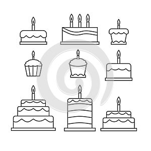 Outlined simple cake sweets icon