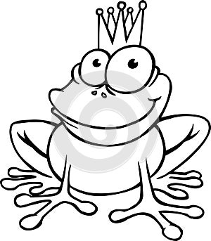 Outlined Smiling Frog prince