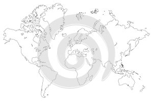 Outlined world map photo