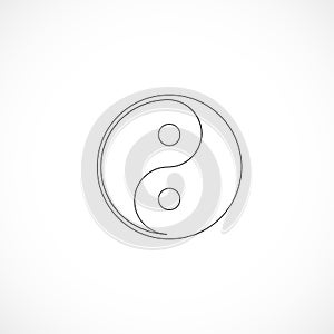 Outlined yin and yang
