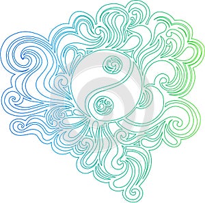 Outlined Yin Yang Vector Illustration