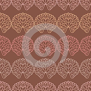 Outlined Zonal Geranium Seamless Wallpaper Pattern