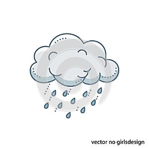 Outlines. The background is plain white emphasizing the cloud.