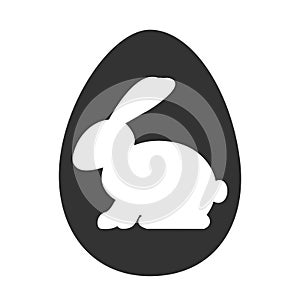 The outlines of the Easter Bunny in an abstract Easter egg