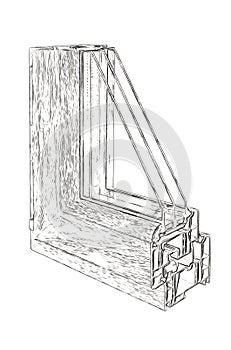 Outlines of the sample PVC of a window