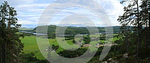 Outlook on agricultural landscape from mount Krokvaag in Sweden